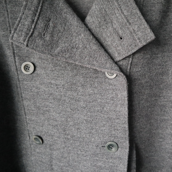 Eileen Fisher Felted 96% Merino Wool Pea Coat Sweater M Medium Charcoal Pockets - Picture 5 of 10